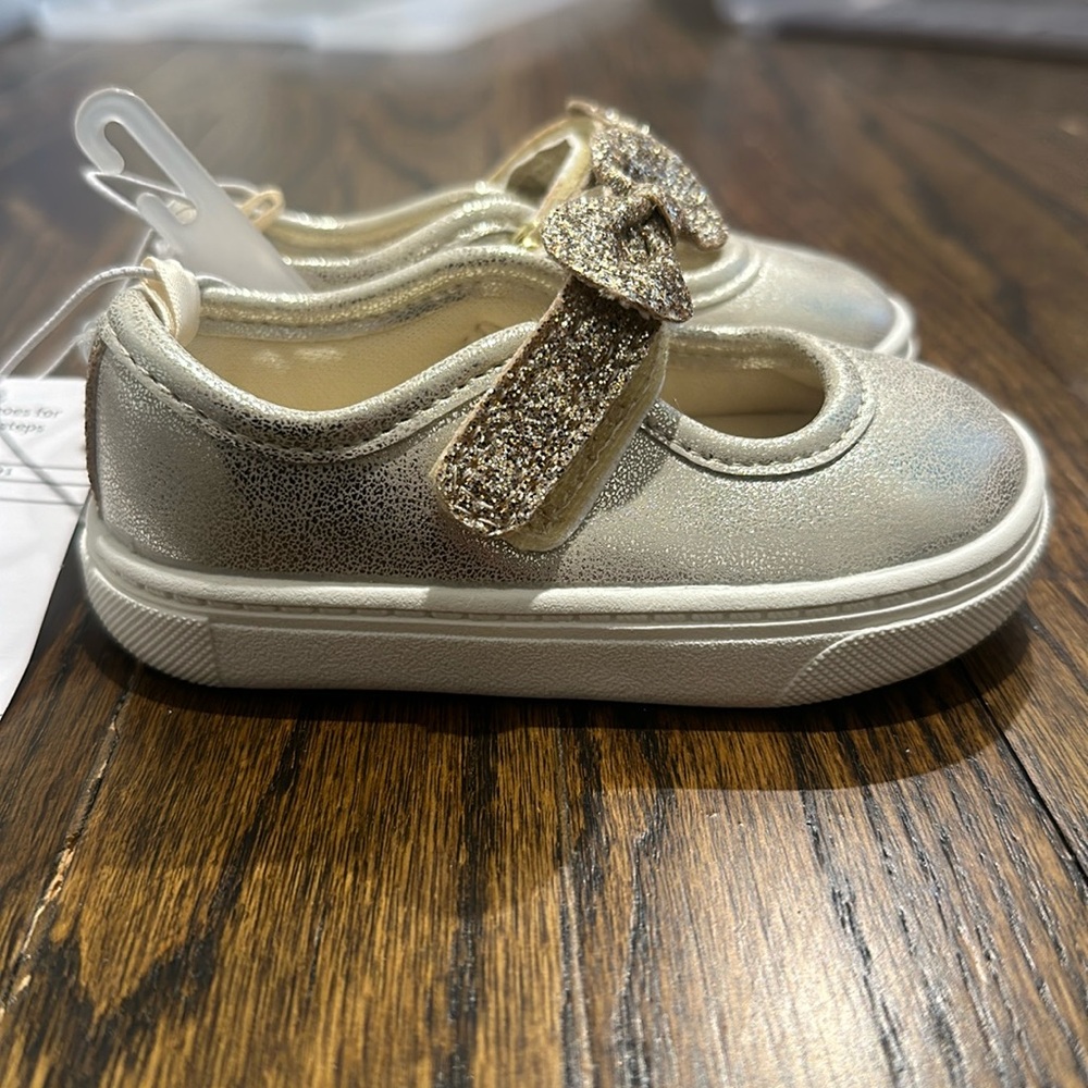 Carters Gold Sneakers with Glitter strap